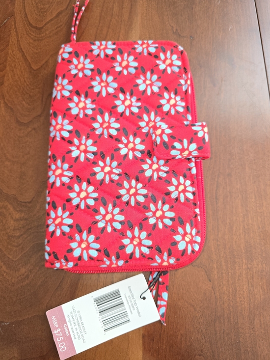 Vera Bradley Handbags - Vera Bradley Red Floral Essential Tab Wallet with Blue Accents, Brand New!